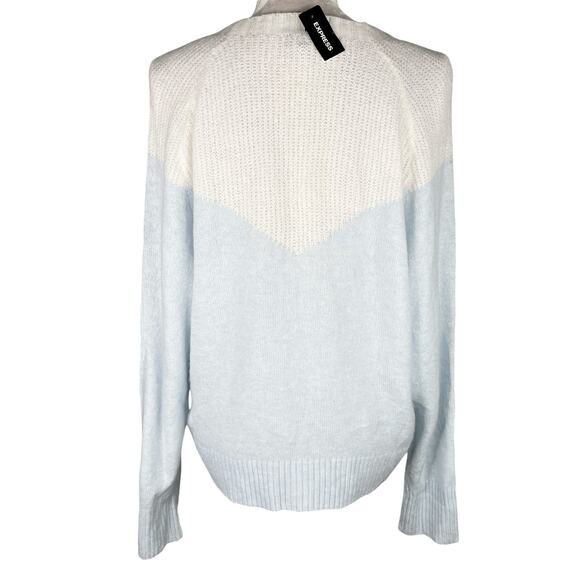 Express Sweater Baby Blue White Super Soft Large New - Picture 2 of 9